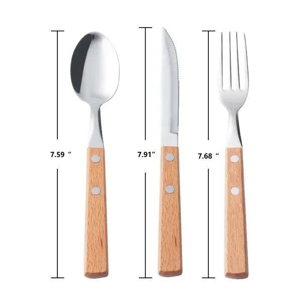 Wooden handle Stainless Steel Custom Engraved Utensils