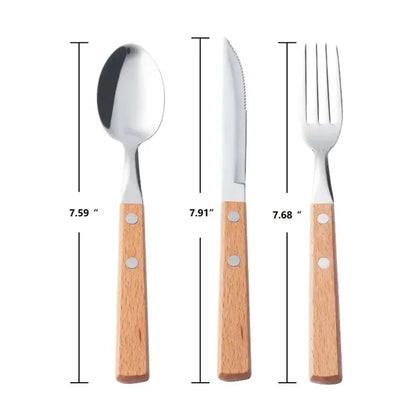 Wooden handle Stainless Steel Custom Engraved Utensils