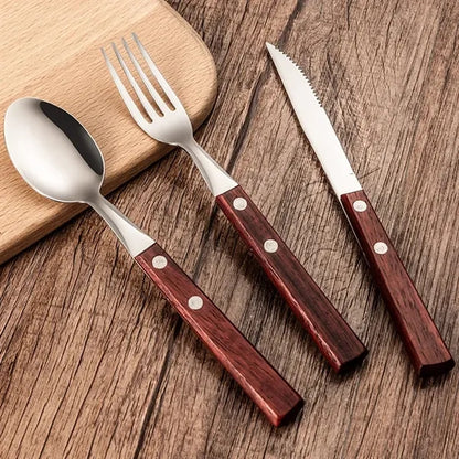 Wooden handle Stainless Steel Custom Engraved Utensils