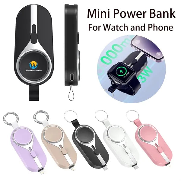 3000mAh Magnetic Mini Power Bank For Watch And Phone