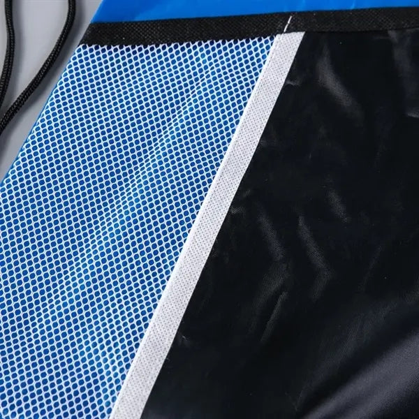 Printed Mesh Pocket Drawstring Backpack