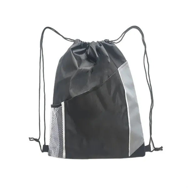 Printed Mesh Pocket Drawstring Backpack