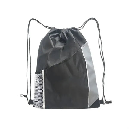 Printed Mesh Pocket Drawstring Backpack