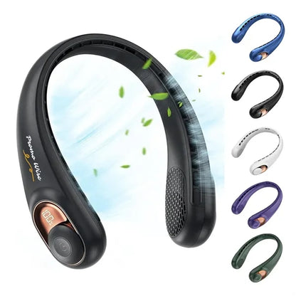 3-Speed Adjustable Whisper-Quiet Neck Fan with LED Display