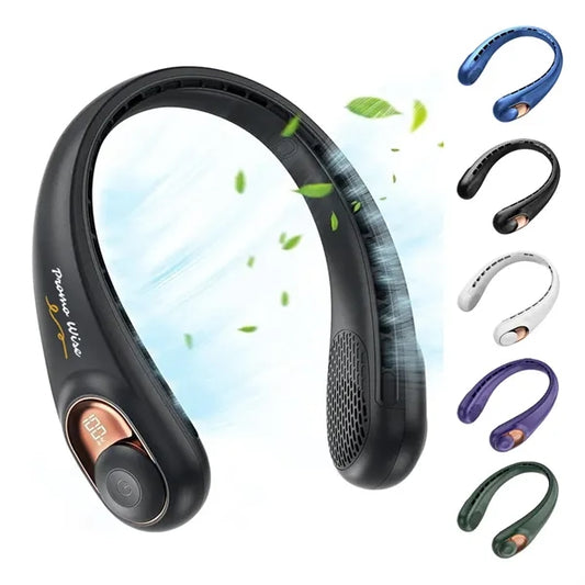 3-Speed Adjustable Whisper-Quiet Neck Fan with LED Display