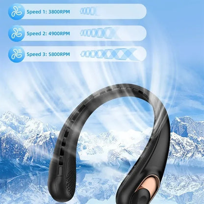 3-Speed Adjustable Whisper-Quiet Neck Fan with LED Display