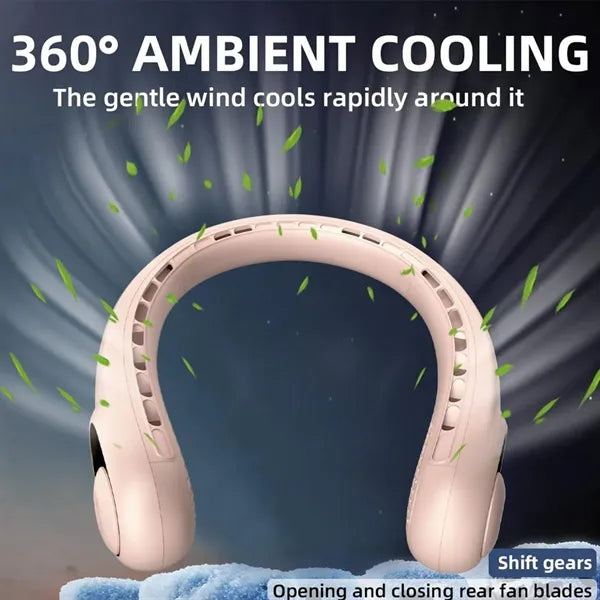 3-Speed Adjustable Whisper-Quiet Neck Fan with LED Display