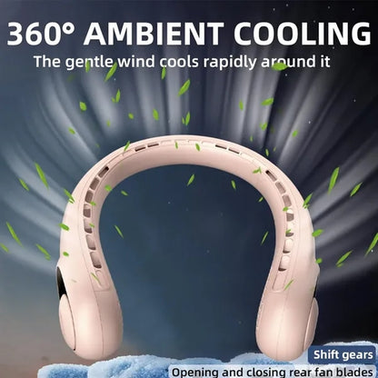 3-Speed Adjustable Whisper-Quiet Neck Fan with LED Display