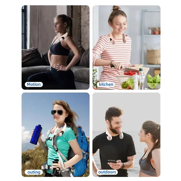 3-Speed Adjustable Whisper-Quiet Neck Fan with LED Display
