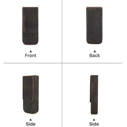 3 Slot Genuine Leather Pen Case with Detachable Inner