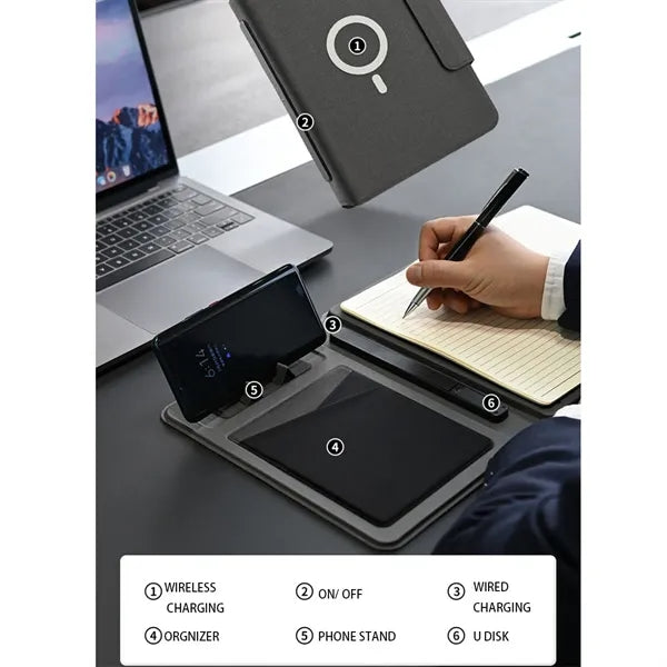 10000mAh Power Bank Padfolio with 32G USB Driver