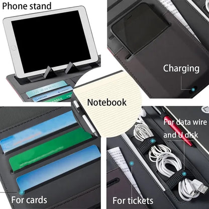 3 in 1 Padfolio Notebook Phone Stand USB Driver Organizer