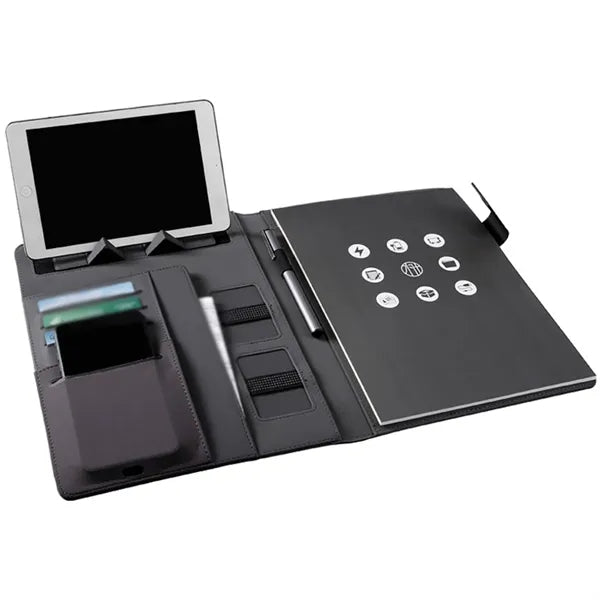 3 in 1 Padfolio Notebook Phone Stand USB Driver Organizer