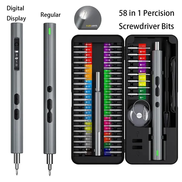 58 in 1 Magnetic Electric Screwdriver Set with LED Lights
