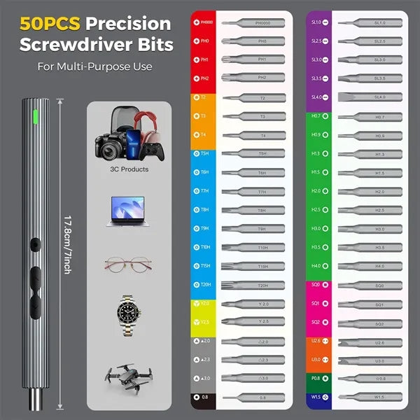 58 in 1 Magnetic Electric Screwdriver Set with LED Lights
