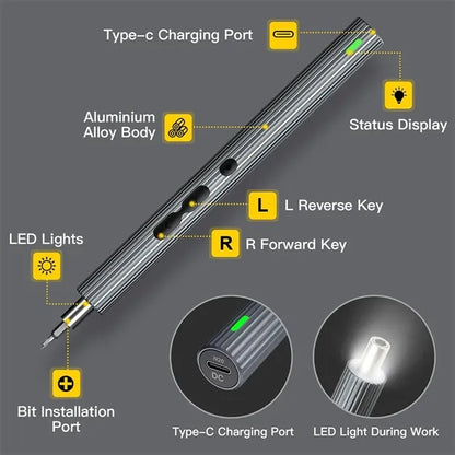 58 in 1 Magnetic Electric Screwdriver Set with LED Lights