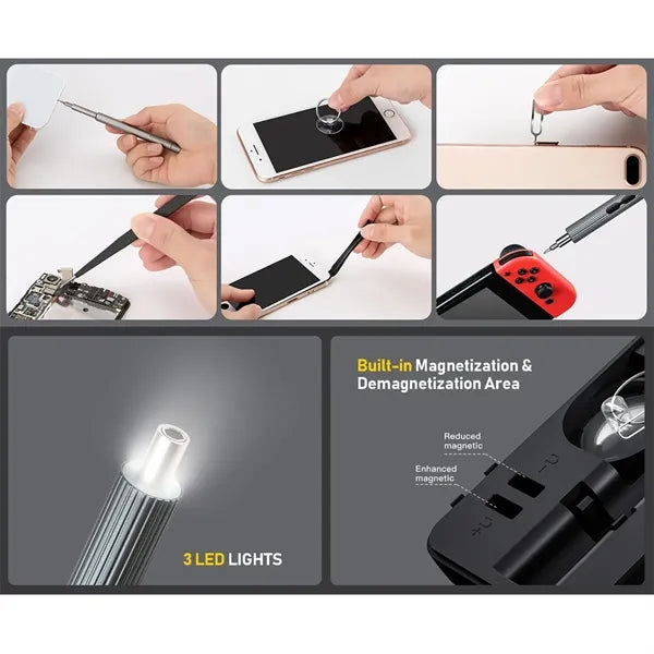 58 in 1 Magnetic Electric Screwdriver Set with LED Lights