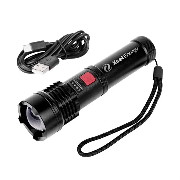 800LM Metal Flashlight with 1500mAh Rechargeable Battery