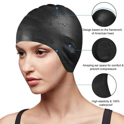 Unisex Swim Caps With 3D Ear Protection