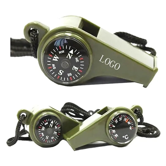 3 in 1 Whistle with Compass Thermometer