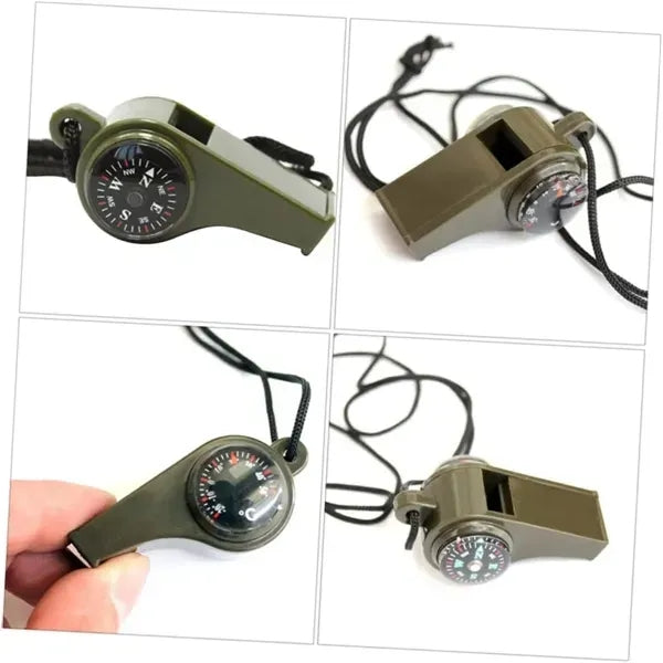 3 in 1 Whistle with Compass Thermometer