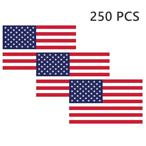 Customized 250pcs American Flag Patriotic Sticker Roll