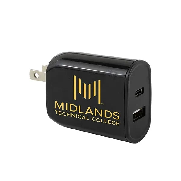 Voltcharge 12.5W 2-In-1 USB And Type C Wall Charger Adapter