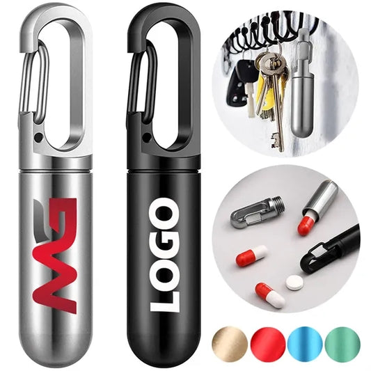 Pill Bottle Keychain Container 2.52*0.59In