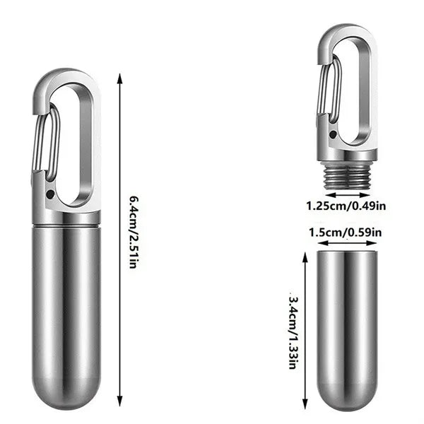 Pill Bottle Keychain Container 2.52*0.59In