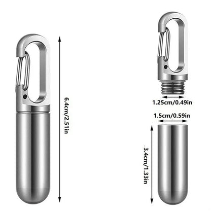Pill Bottle Keychain Container 2.52*0.59In
