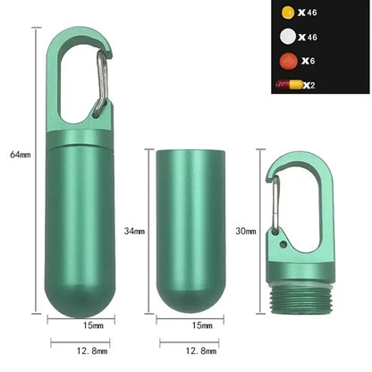 Pill Bottle Keychain Container 2.52*0.59In