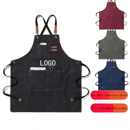 Custom Cross Back Apron With Pockets