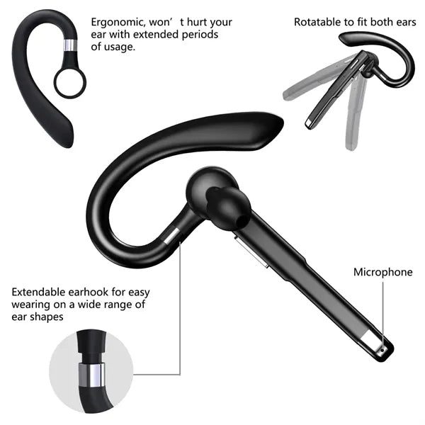 Bluetooth Wireless In Ear Headset with Built-in Mic