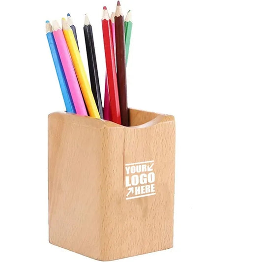 Square Wooden Pen Holder