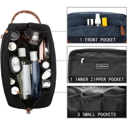 Canvas Toiletry Bag Hanging Dopp Kit Unisex