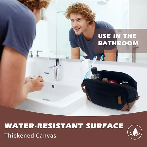 Canvas Toiletry Bag Hanging Dopp Kit Unisex
