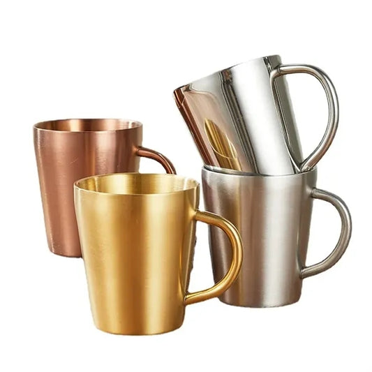 Unbreakable Stainless Steel 10.5 Oz Mugs