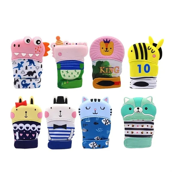 Silicone Teething Mitts with Adjustable Strap