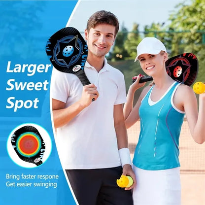 Wooden Pickleball Racket Paddle & Ball Set w/ Coolmax Towel