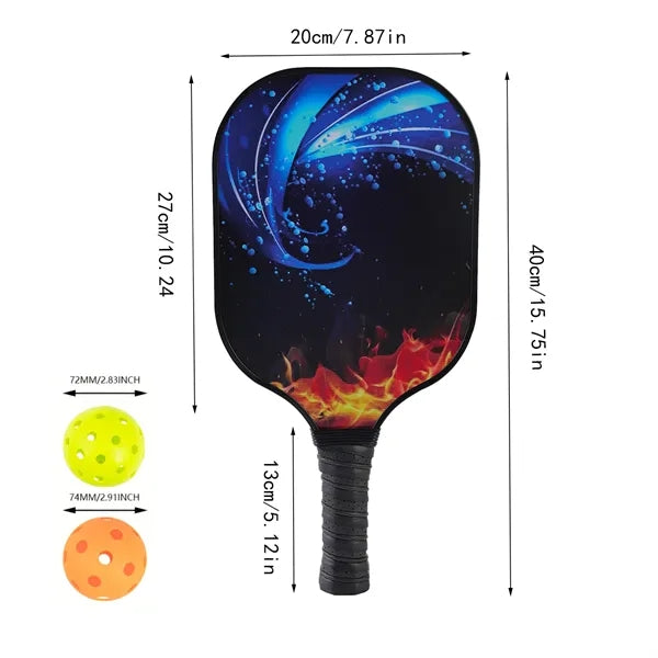 Wooden Pickleball Racket Paddle & Ball Set w/ Backpack