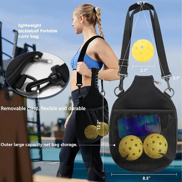Carbon Fiber Pickleball Paddle & Ball Set w/ Shoulder Bag