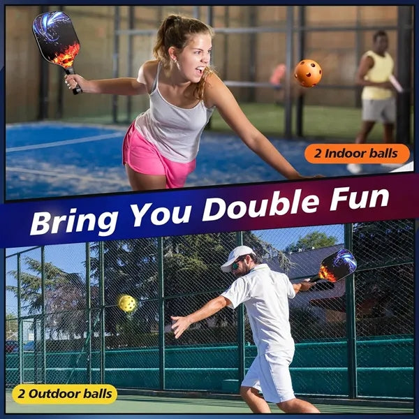 Wooden Pickleball Set w/ Rebound Trainer