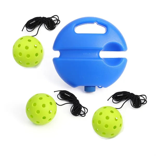 Wooden Pickleball Set w/ Rebound Trainer