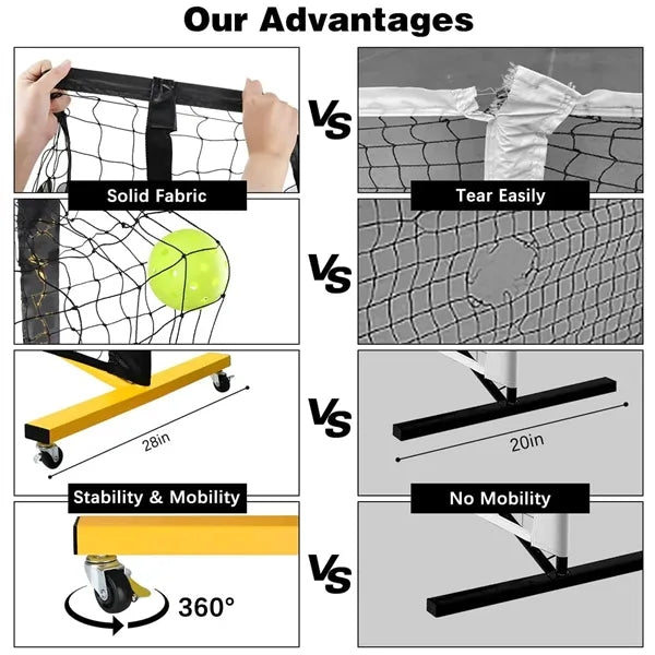 Pickleball Rack w/ Iron Stand & Carrying Bag