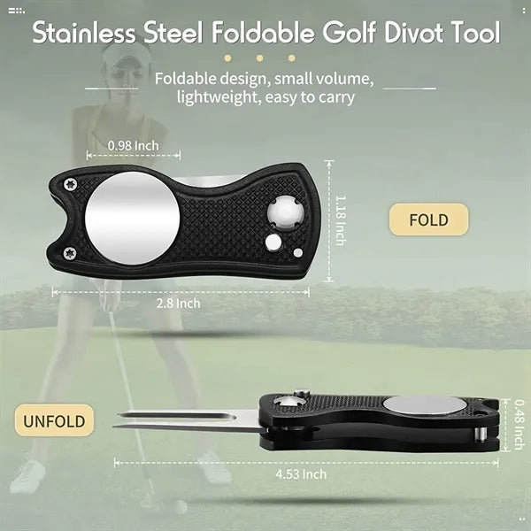 Metal Foldable Golf Divot Magnetic Button Tool