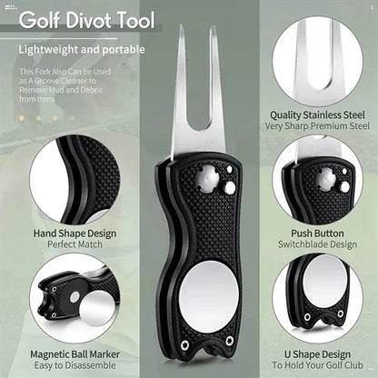Metal Foldable Golf Divot Magnetic Button Tool