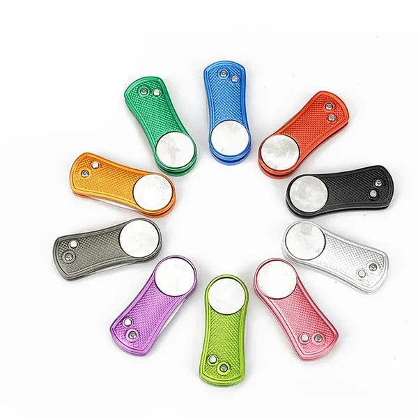 Metal Foldable Golf Divot Magnetic Button Tool
