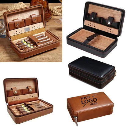 Portable Cigar Case Flask Gift Set