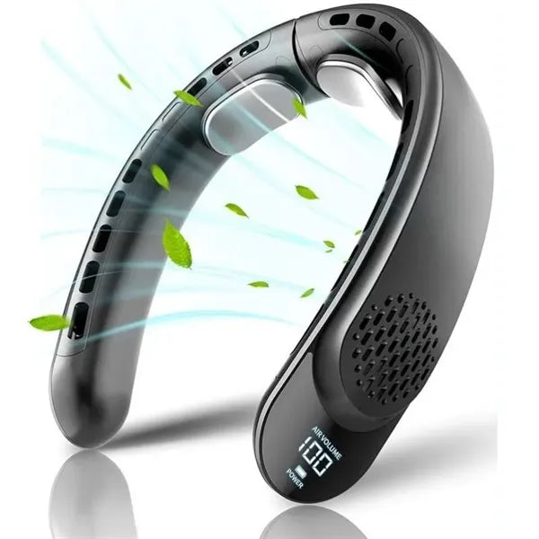 Rechargeable Neck Fan with LED Display