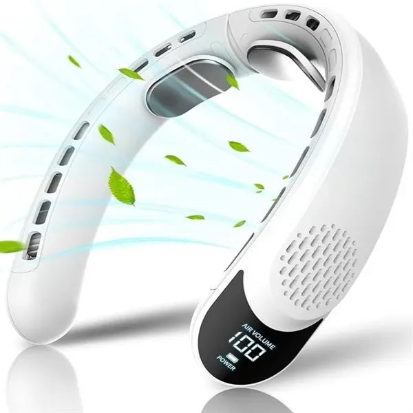 Rechargeable Neck Fan with LED Display